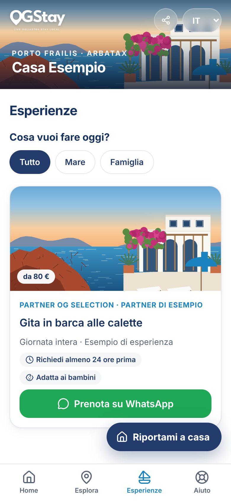 Esperienze del territorio con richiesta su WhatsApp